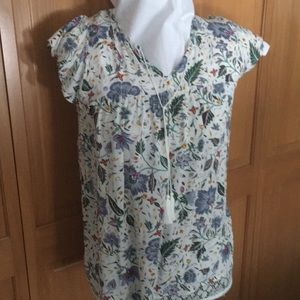 Flowered Casual Blouse